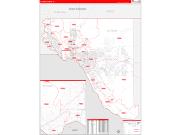 El Paso County, TX Wall Map Zip Code Red Line Style 2022